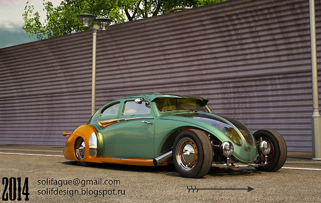 Rendering: Volkswagen Beetle Hotrod yang Unik!  