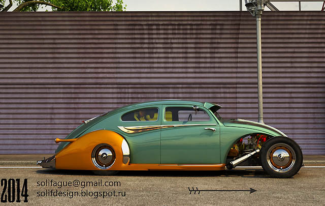 Rendering: Volkswagen Beetle Hotrod yang Unik!  