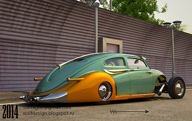 Rendering: Volkswagen Beetle Hotrod yang Unik!  