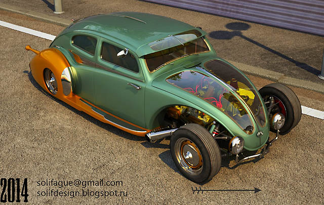 Rendering: Volkswagen Beetle Hotrod yang Unik!  