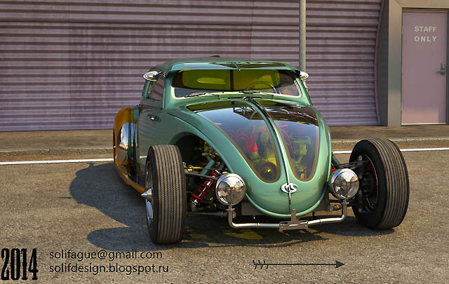 Rendering: Volkswagen Beetle Hotrod yang Unik!  