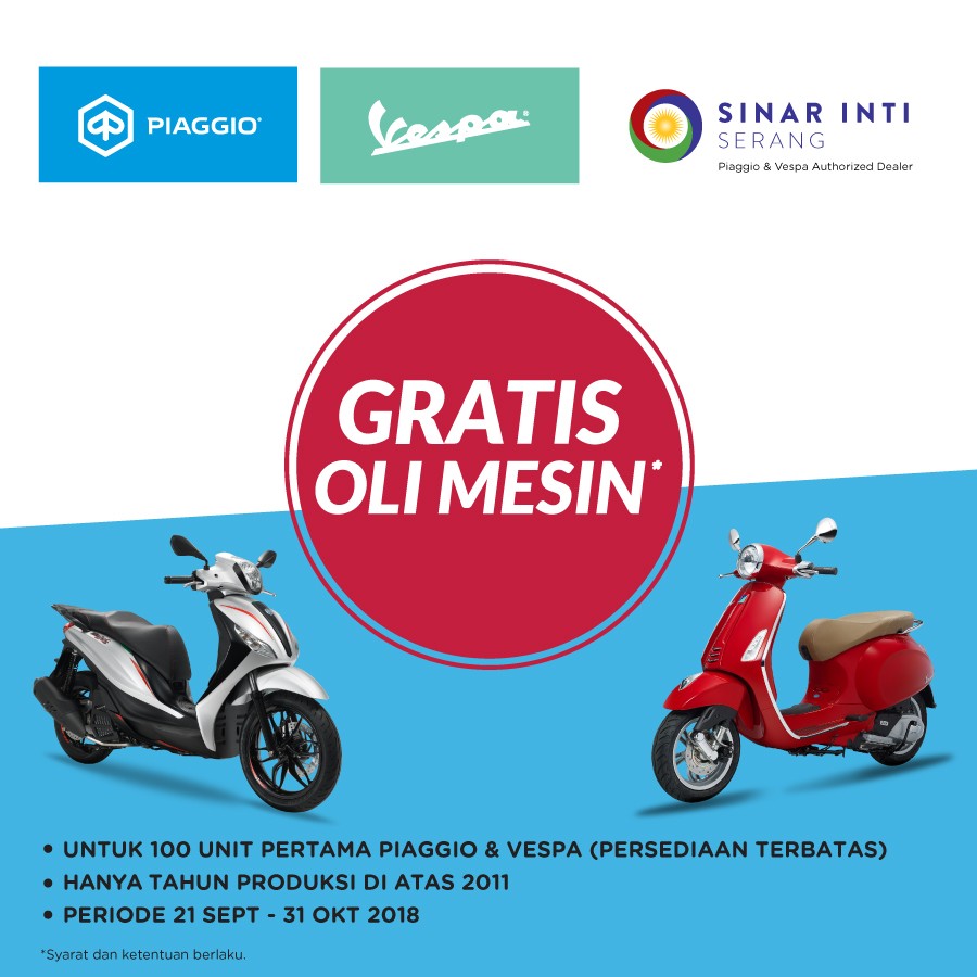 Beli Vespa di Serang Gratis Aksesori Rp 8,5 Juta!  