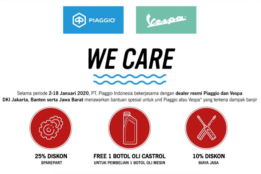 Buktikan Komitmen, PT Piaggio Indonesia Gelar Program 'We Care'  
