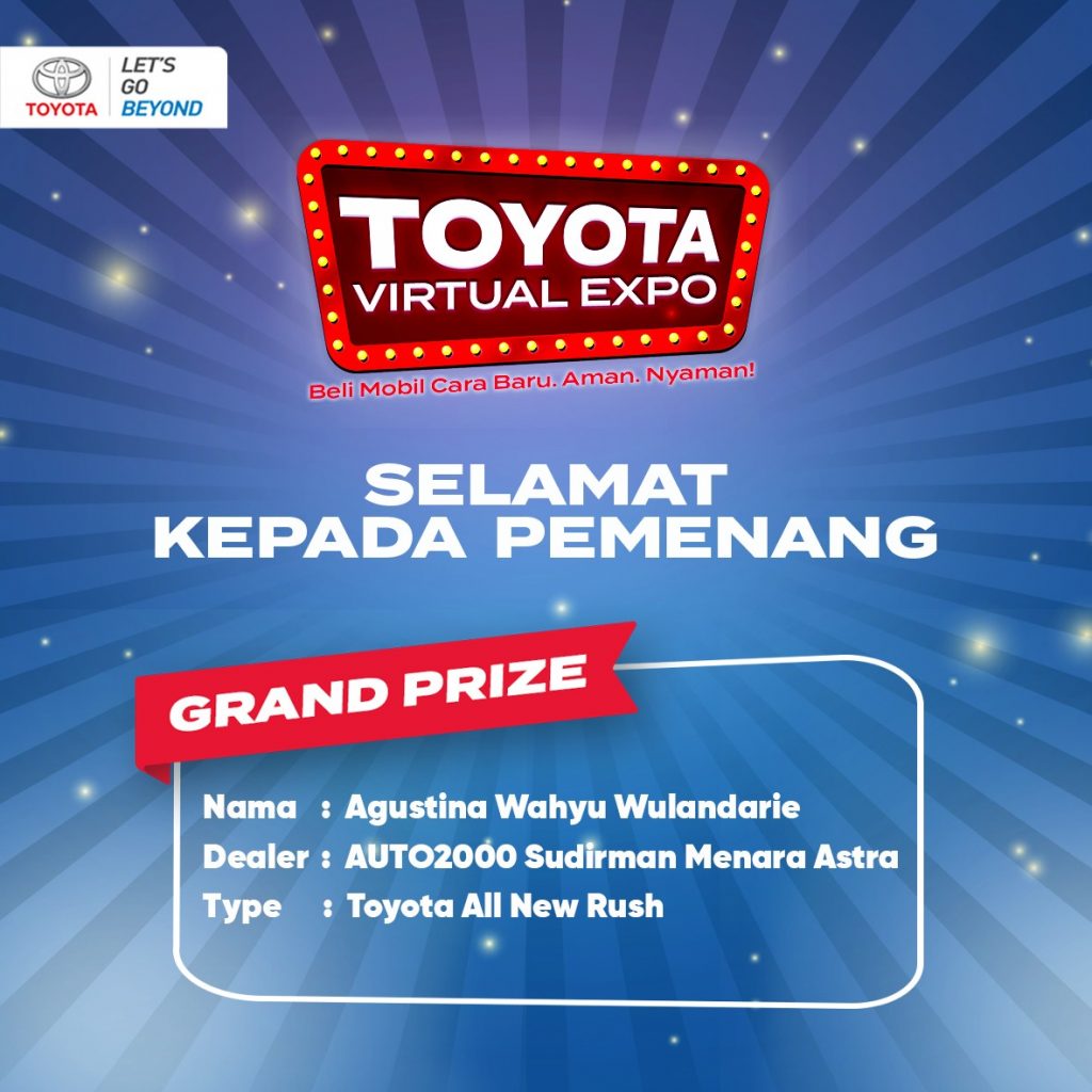 Pemenang Toyota Virtual Expo Bawa Grand Prize Total 100 Juta 