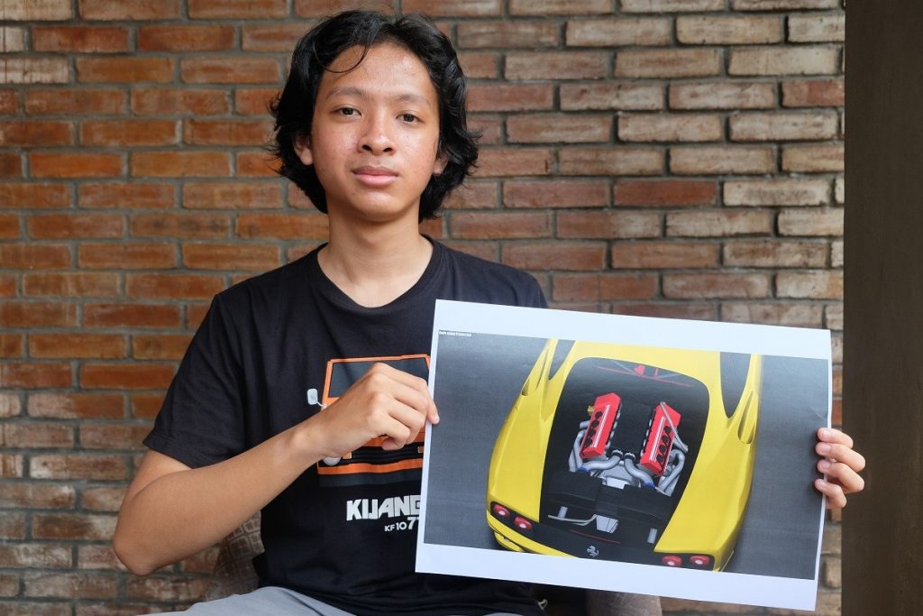 Gemar Otomotif Sejak SD, Remaja Ini Juara Lomba Desain Mesin Ferrari 