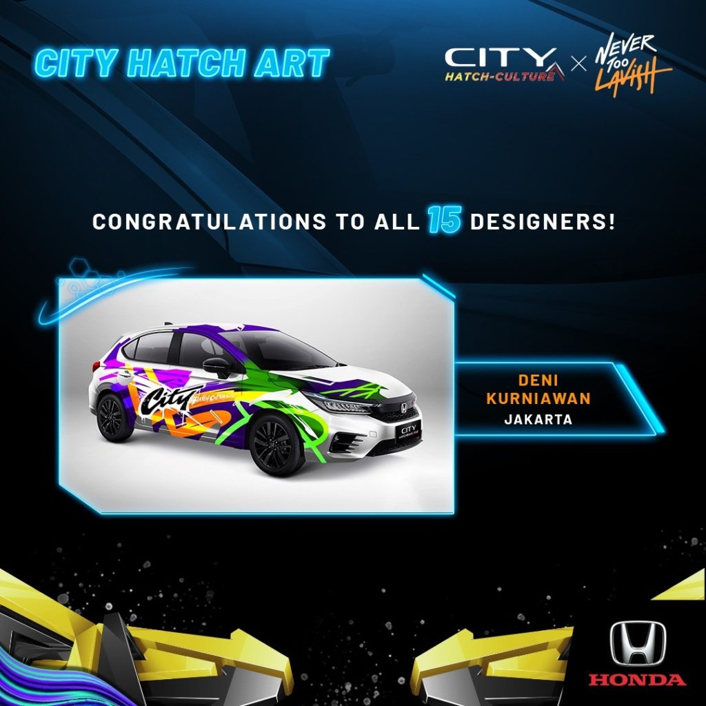Honda Pilih 15 Pemenang Kompetisi Virtual City Hatch Art Terbaik  