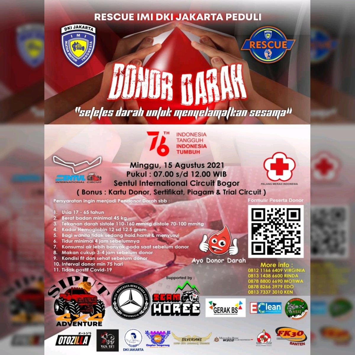 Donor Darah Rescue IMI DKI; 'Kami Berbagi, Kami Peduli'  
