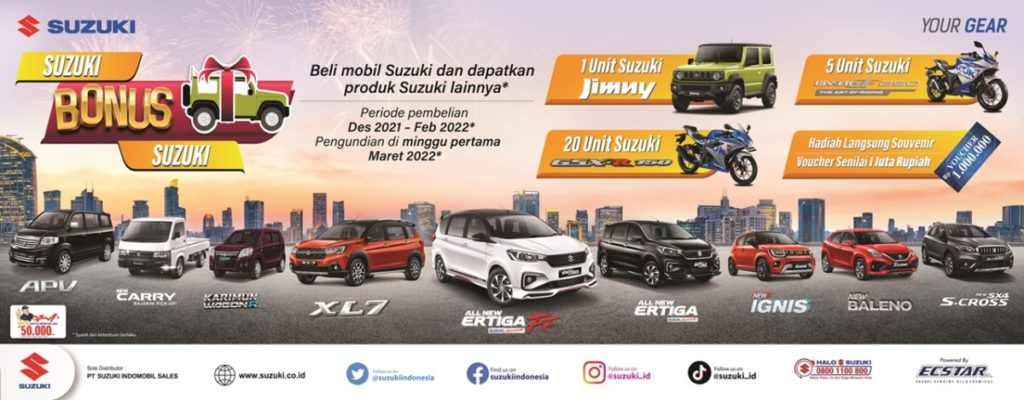 Beli Suzuki Bonus Suzuki, Program Menarik Untuk Konsumen Suzuki  