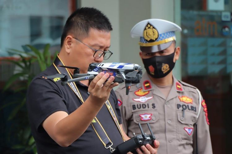 Polresta Tangerang Uji Coba Tilang Elektronik Gunakan Drone  