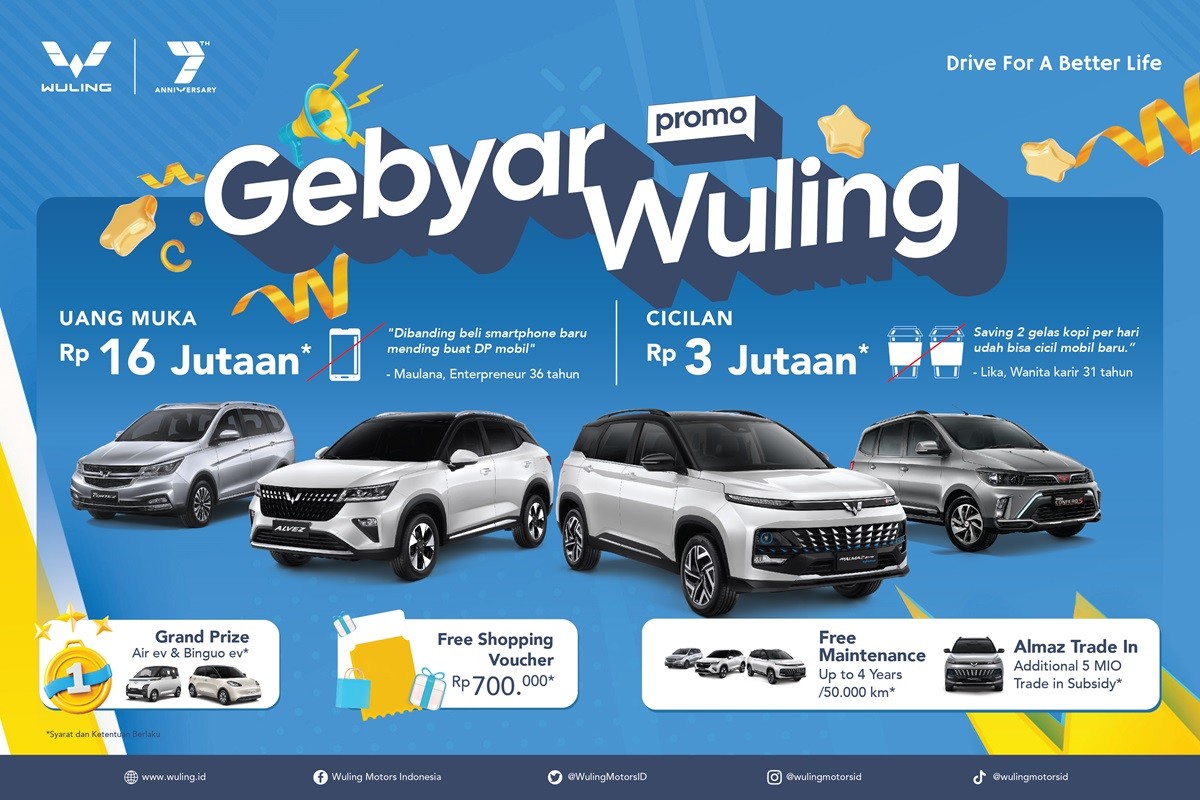 Sambut Ulang Tahun ke-7, Wuling Motors Tawarkan Banyak Promo  